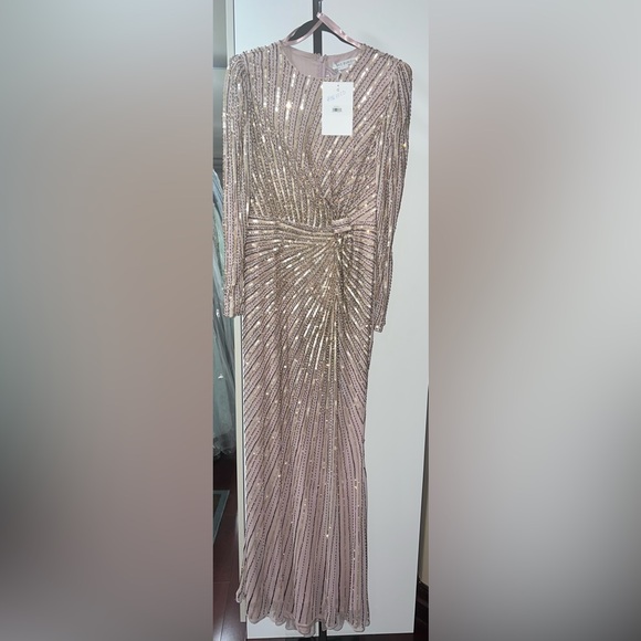 Embellished puff sleeve side knot gown - Picture 4 of 8